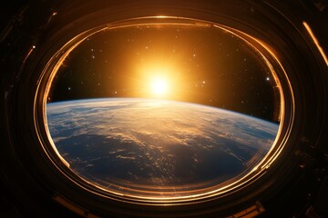 Sunrise over Earth from space with a stunning view of the curvature and atmosphere