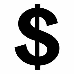 Dollar Sign Black Silhouette Vector