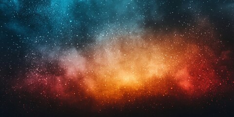Dark grainy gradient background green orange abstract glowing colors on black backdrop noise texture banner poster header design, Generative AI