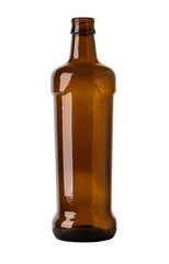 Brown empty glass bottle