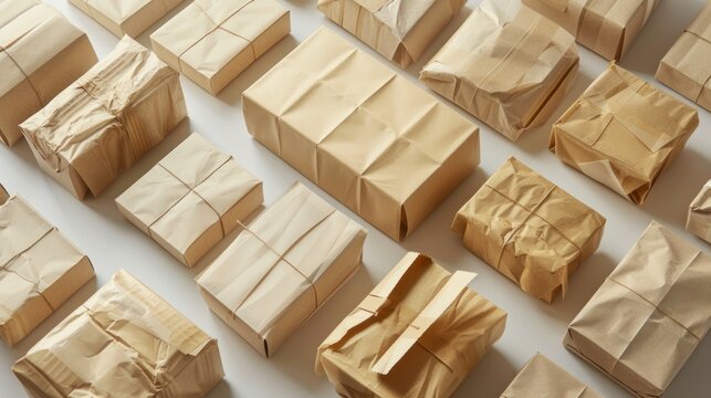 A Collection of Rustic Brown Paper Packages