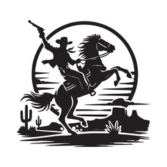 silhouette of a horse and cowboy
