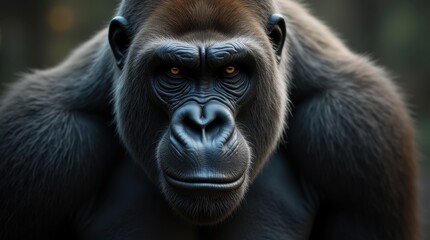Obraz premium Hyperrealistic Gorilla Portrait: Rough Skin Texture