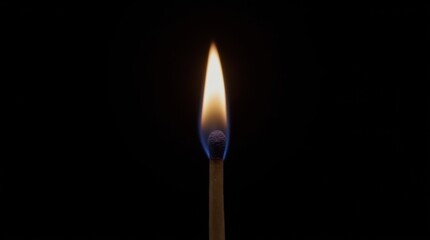 Close-up of a Lit Matchstick Flame