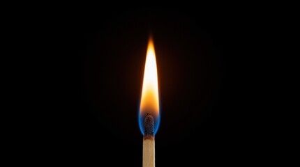 Close-up of a Lit Matchstick Flame