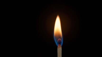 Close-up of a Lit Matchstick Flame