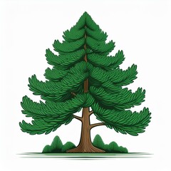 colored graphic image of a pine tree, coniferous tree