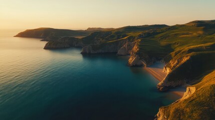 Golden Hour Coastal Cliffs Dramatic Ocean View