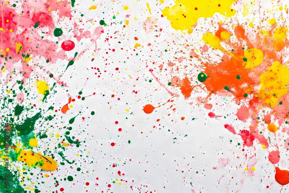 Poster vibrant splashes of color create an abstract explosion reminiscent of a lively celebration or artist
