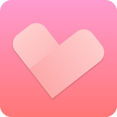 Valentine's red heart icon. Heart shape
Flat red love for Valentine's Day and wedding invitation. Button with heart.