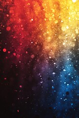 Obraz premium Vertical gradient background glowing red blue yellow grainy colors black backdrop noise texture abstract design, Generative AI