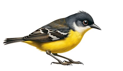 Naklejka premium yellow wagtail isolated on white background