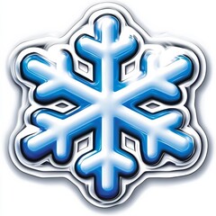 Obraz premium Bright blue snowflake design with glossy finish suitable for winter-themed decorations and graphics