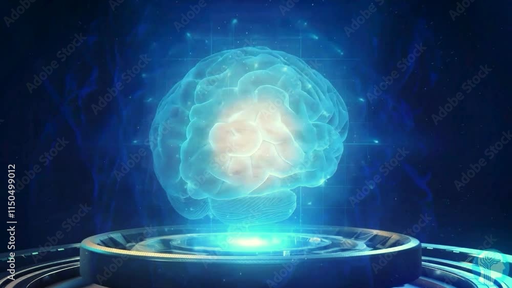 Poster illuminated brain structure in motion with a global perspective