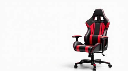 Red and Black Racing-Style Gaming Chair with High Backrest and Headrest