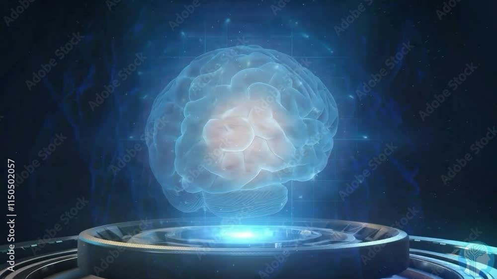 Poster illuminated brain structure in motion with a global perspective