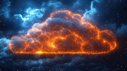 Fototapeta premium An abstract cloud symbolizes technology and cyberspace, representing connectivity and the internet