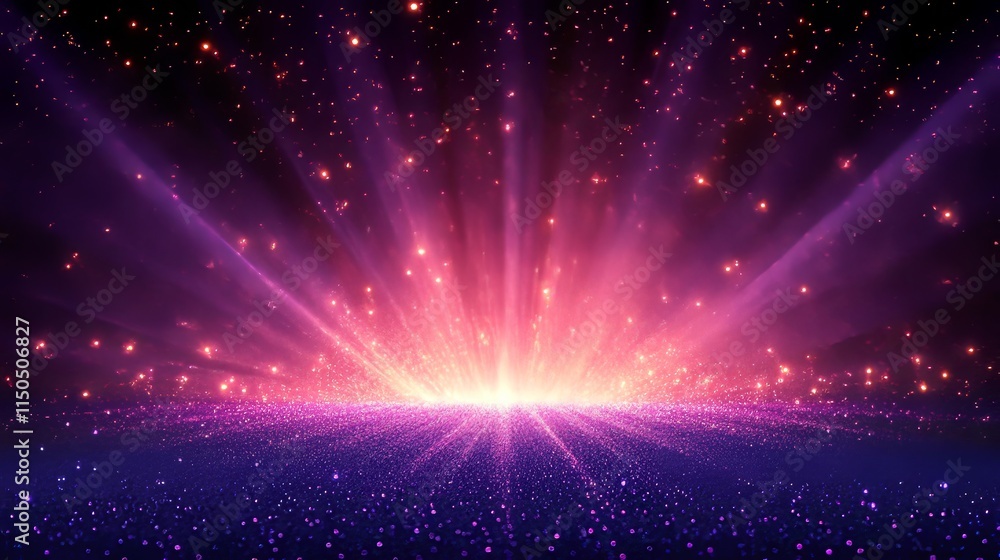 Aufkleber colorful cosmic explosion radiates light across a dark background creating a mesmerizing visual expe