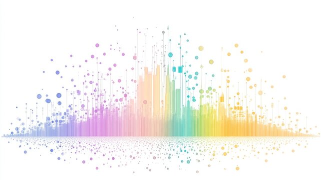 an abstract scatter plot clipart, statistical analysis element, artistic style, rainbow gradient, isolated on white background --ar 16:9 --v 6.1 Job ID: 2f7838b3-a9c5-4c23-ba16-f5affc4d114e