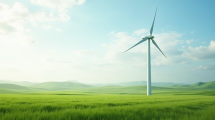 Fototapeta premium Wind Turbine in Green Field