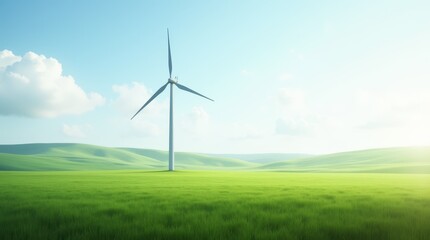 Fototapeta premium Wind Turbine in Green Field