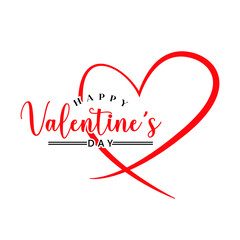 Happy Valentine's day text lettering typography poster background Vector illustration.