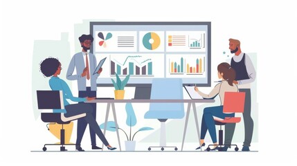 Operations Manager Presents Growth Strategy in Dynamic Team Meeting at Modern Office