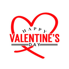 Happy Valentine's day text lettering typography poster background Vector illustration.