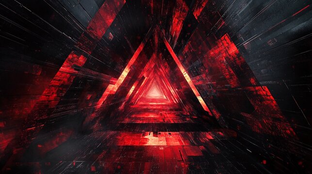 A Red and Black Triangular Tunnel.