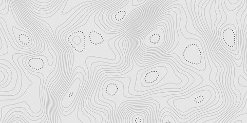 The black grey on white contours vector topography stylized height of the lines. The concept of a conditional geography scheme and the terrain path. Ultra wide. Map vector terrain Illustration.