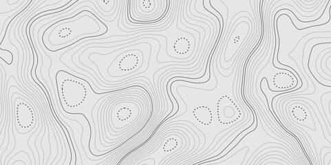 The black grey on white contours vector topography stylized height of the lines. The concept of a conditional geography scheme and the terrain path. Ultra wide. Map vector terrain Illustration.