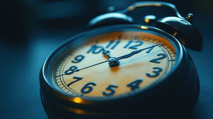 Close-up of antique alarm clock.