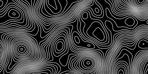 The black grey on white contours vector topography stylized height of the lines. The concept of a conditional geography scheme and the terrain path. Ultra wide. Map vector terrain Illustration.