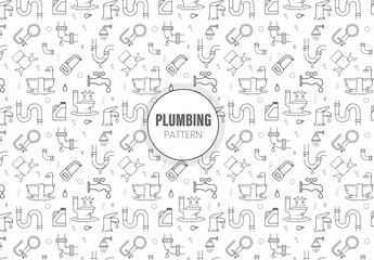  Vector set of design templates and elements for Plumbing Pattern with Home Repair and Maintenance Icons.
