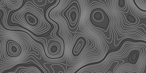 The black grey on white contours vector topography stylized height of the lines. The concept of a conditional geography scheme and the terrain path. Ultra wide. Map vector terrain Illustration.