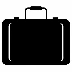 Suitcase Black Silhouette Vector Illustration