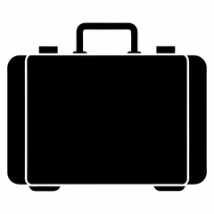 Suitcase Black Silhouette Vector Illustration