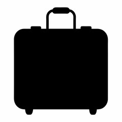 Suitcase Black Silhouette Vector Illustration