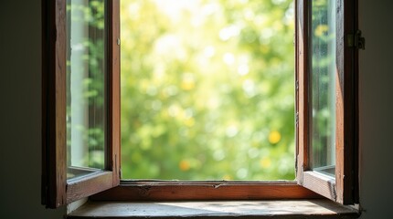 Fototapeta premium Open Window with Breeze: Fresh Air and New Beginnings
