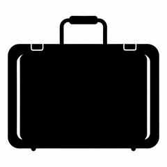 Suitcase Black Silhouette Vector Illustration