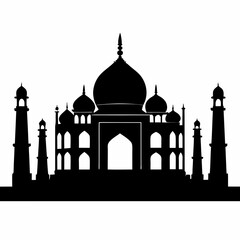 Taj Mahal Silhouette Vector Art