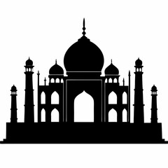 Taj Mahal Silhouette Vector Art