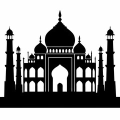 Taj Mahal Silhouette Vector Art