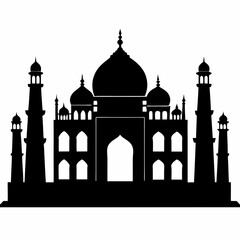 Taj Mahal Silhouette Vector Art