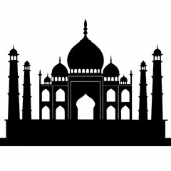 Taj Mahal Silhouette Vector Art