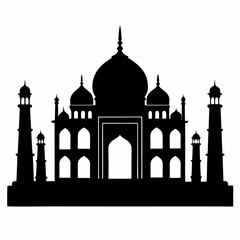 Taj Mahal Silhouette Vector Art