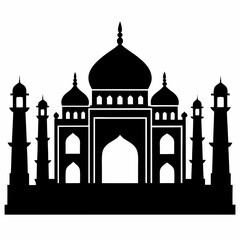 Taj Mahal Silhouette Vector Art
