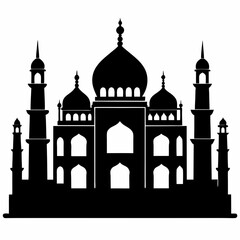 Taj Mahal Silhouette Vector Art