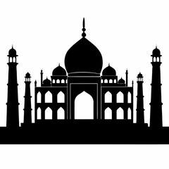 Taj Mahal Silhouette Vector Art