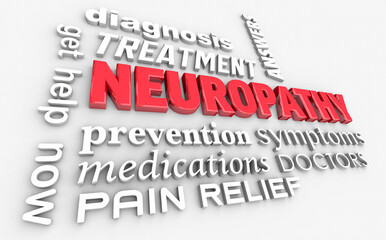 Neuropathy Foot Pain Condition Get Help Treatment Medical Health Care Words 3d Illustration